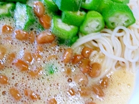 とろねばつる☆たまご納豆そうめん♪